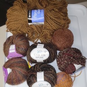 Peru Tweed Wool Yarn Bundle - Brown and Tan
